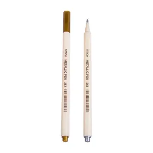 Gold and silver metallic markers for DIY greeting cards and signing