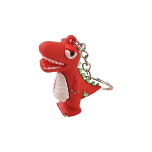Portachiavi dinosauro in morbida gomma, simpatica statuetta pendente per borsa e regalo carino