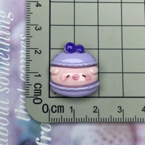 Purple blueberry pig macaron resin cabochon DIY phone case hairpin jewelry material
