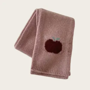 Korean niche design cute little apple knitted winter scarf warm soft wool neck warmer