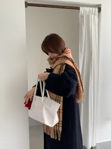 Koreanischer Stil Herbst Winter klassischer karierter Fransen Schal stylisch gemütlich Damen