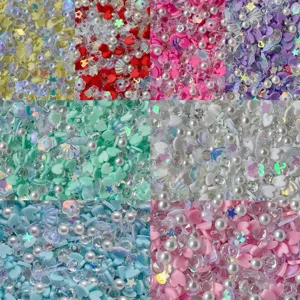 Mélange coloré de paillettes de perles d'argile en résine pour accessoires de bijoux DIY