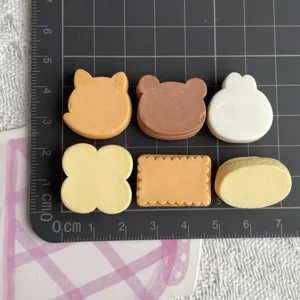 Cabujones de resina detalle, dijes de animales y galletas lindos para manualidades DIY.