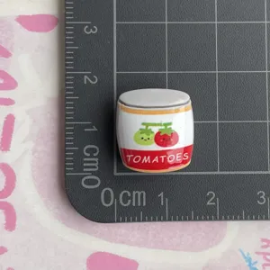 Cute miniature tomato can resin cabochon DIY craft charm for phone case and clogs shoes
