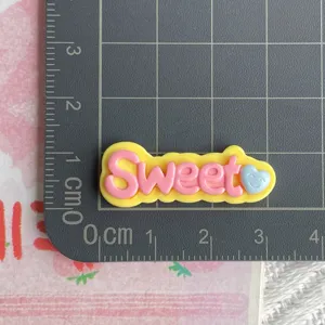 DIY resin letter Sweet charm detail shot, craft accessory for phone case decoration