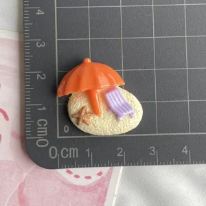 Beach umbrella lounger starfish resin flatback cabochon for DIY phone case hair clips accessories