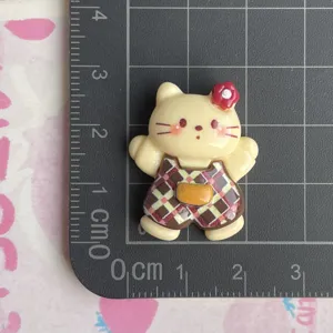 Grazioso cabochon di coniglio in resina con gonna a quadri per cover e ciondoli scarpe.