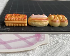 Lindos cabochones de resina con forma de comida para funda de teléfono DIY y accesorios