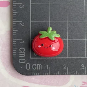 Cute red tomato resin flatback cabochon DIY craft accessory for phone case decoration shoe charm
