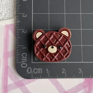Lindo dije de cabujón de resina de oso waffle DIY para funda de teléfono fabricación de joyas