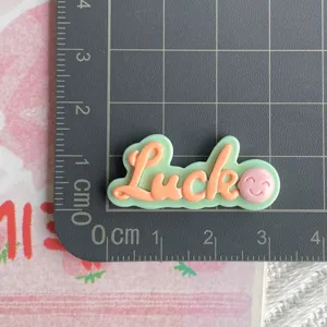 DIY resin letter Luck accessory charm for handmade phone case and hair clips craft.