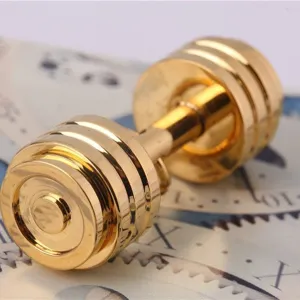 Modieuze gouden titanium stalen halter hanger ketting voor heren en fitness fans