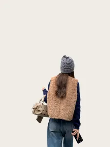 Koreanischer Stils süße Schleife Zopfmuster Strickmütze für Damen, warme Wintermütze.
