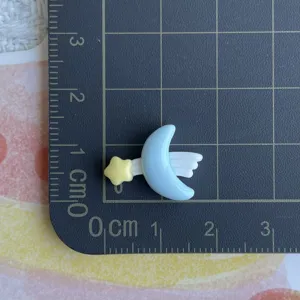 Resin shooting star moon charm DIY craft accessory for phone case hairpin jewelry 1pcs