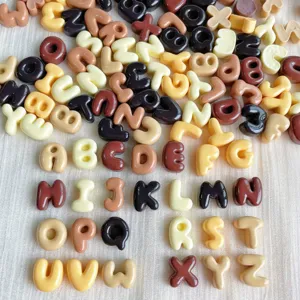 Mini brown resin alphabet letter charms A to Z for DIY cream glue phone case crafts decor
