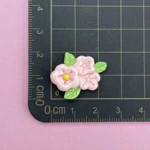 Cute pink resin flower cabochon DIY charm for hair clip phone case craft decoration
