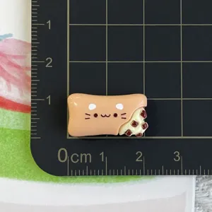 Encantador cabochon de resina tostada comida miniatura para manualidades funda telefono y accesorios.