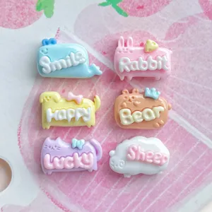 Mini Animal Resin Charms With English Names For DIY Crafts Hair Clips Mobile Phone Case Decoration Accessories