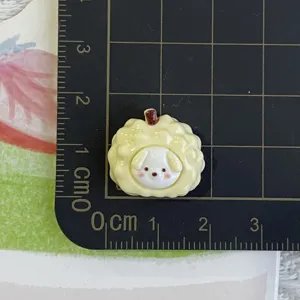 Lindo amuleto de resina de animal de dibujos animados para funda de teléfono horquilla