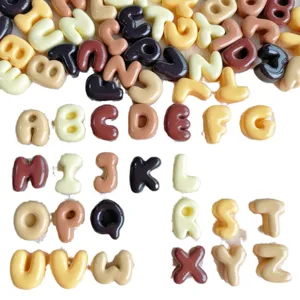Mini brown resin alphabet letters for DIY cream glue craft phone case accessories and decor