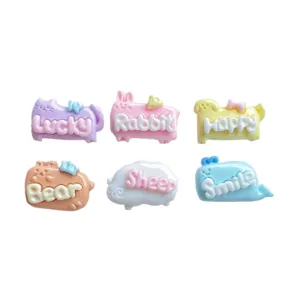 Mini cute animal resin charms flatback cabochons for DIY hair clips phone cases crafts