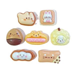 Cabujones de resina de comida de dibujos animados lindos para accesorios de manualidades