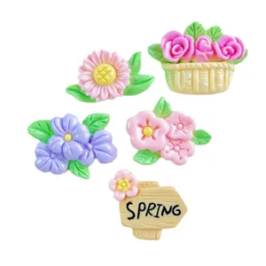 Cute resin flower charms cabochons mix for DIY phone case hair clips crafts accessories