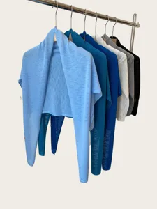Lightweight knitted shawl cape for women, breathable summer sun protection cover-up.