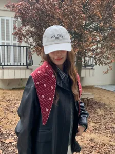 Bufanda triangular de punto floral estilo coreano invierno cálido cuello de lana accesorio de moda