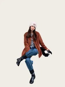Women winter thick warm knit beanie hat retro style casual wool ski cap head cover soft