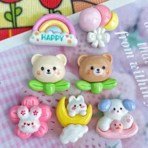Niedliche glänzende Harz-Cabochons für DIY Handyhüllen, Haarnadeln und Dekoration.