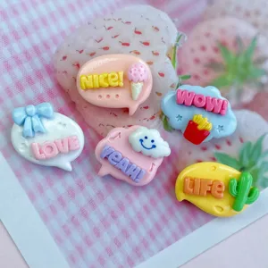 Pendentifs bulle de parole en résine mignons accessoires DIY pour coque de téléphone portable