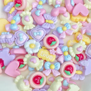 Mini Resin DIY Accessories Mixed Style Heart Bowknot Flower Strawberry Charms For Cream Glue Craft Nail Art Jewelry Making Decoration