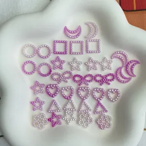 DIY imitation pearl beads pink purple heart star moon bow shapes for handmade jewelry craft supplies
