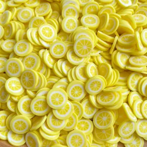 Tranches d'argile polymere de citron jaune pour accessoires de coque telephone