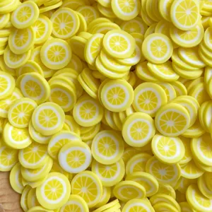 Tranches de pate polymere citron pour slime ongles coque telephone DIY accessoires deco mignons