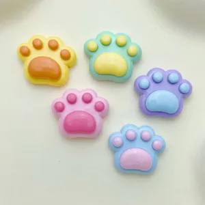 Glänzende bunte Katzenbärentatzen Harz Charms DIY Zubehör für Handyhülle und Haarspangen