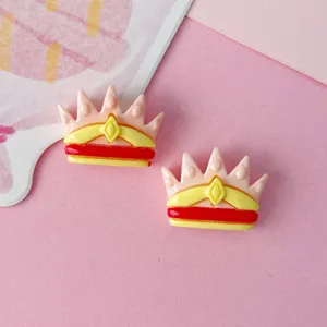 Glossy resin crown shoe charms and DIY handmade accessories for cute hair clips and phone cases