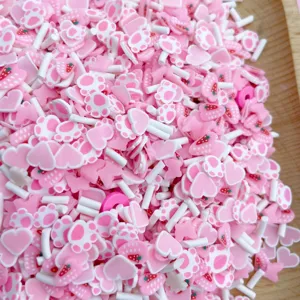 Melange de tranches d'argile polymere rose pour nail art et coque de telephone DIY