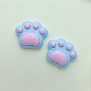 Süße Harz Katzenpfote DIY Cabochons in Blau und Rosa für Handyhülle Haarklammer Handwerk.