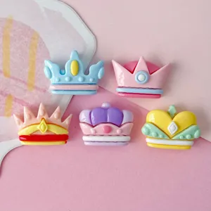 Glossy crown resin DIY accessories for cute hair clips, clogs and handmade crafts.