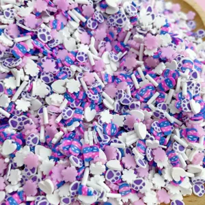 Tranches de pâte polymère colorées mélangées breloques pour coque de téléphone slime