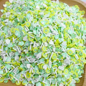 Tranches de pâte polymère colorées kiwi breloques pour slime DIY art d'ongles coque