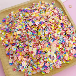 Mélange de tranches d'argile polymère colorées pour art d'ongles et slime bricolage
