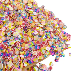 Tranches d'argile polymere coloree bonbons fruits amulettes pour slime art d'ongles coque