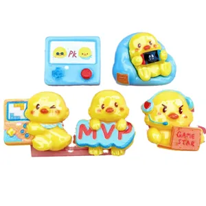 Süße gelbe Enten Harz Flachrücken Charms für DIY Handyhülle Cremekleber Haarnadel Zubehör.