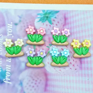 Resin flower cabochons flatback charms for DIY hair clips phone case crafts decoration accessories