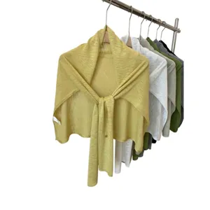 Women knit shawl wrap summer solid color neckerchief simple stylish lightweight scarf