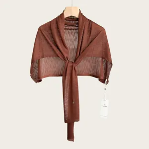 Women solid color knitted shawl thin summer air-conditioned room neck wrap fashion cape