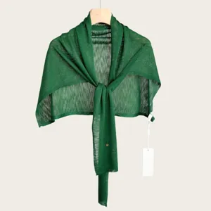 Green knitted shawl for women summer thin outer wear air-conditioned room neck cover stylish